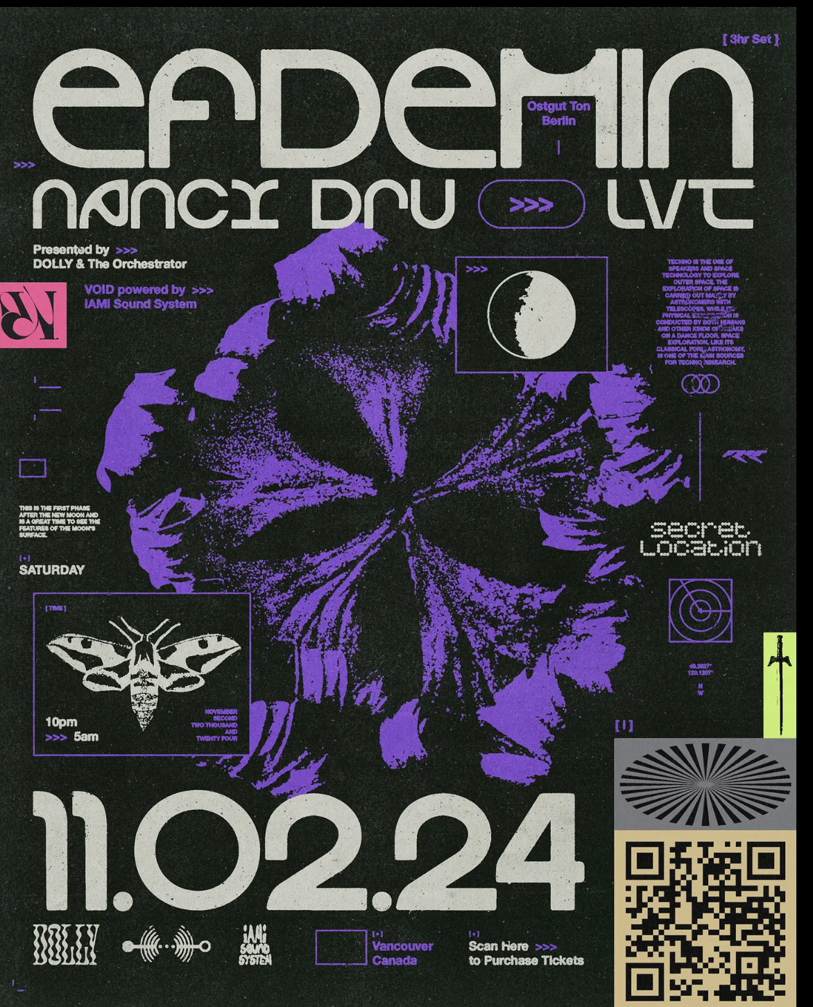 Halloween with Efdemin, Nancy Dru and LVT flyer