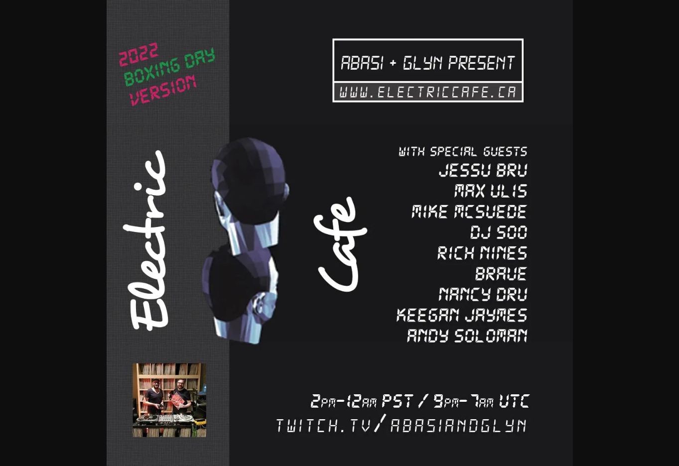 Electric Cafe Boxing Day flyer listing Nancy Dru, 26 Dec 2022