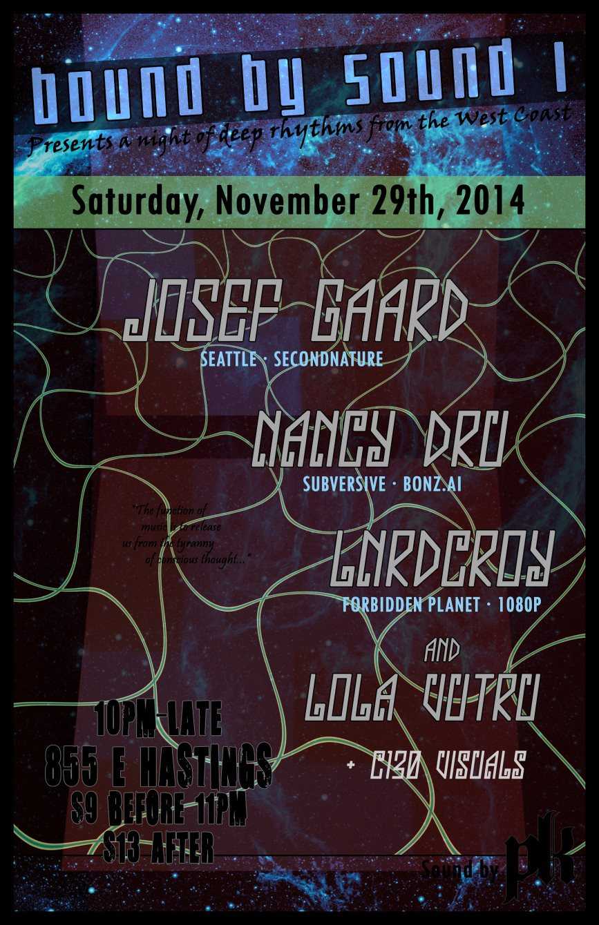 Bound By Sound I — event flyer, 29 November 2014