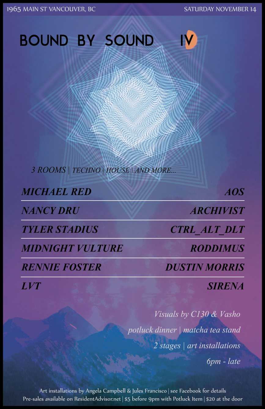 Bound By Sound IV — event flyer, 14 November 2015